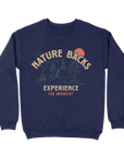 Nature Backs Comfort Wash Camp Charcoal Crewneck | Nature-Inspired Design on Ultra-Soft Fabric