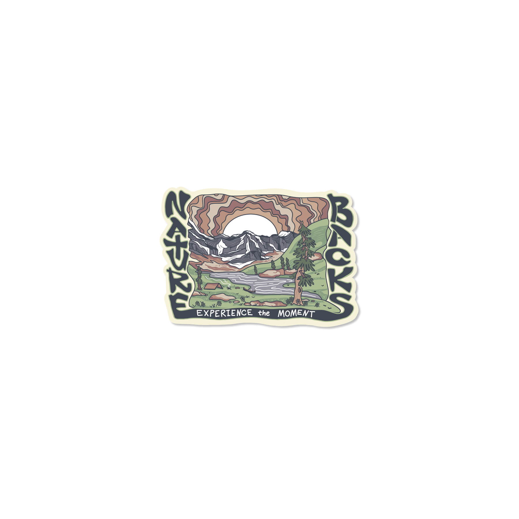 Nature Backs Adventure Stickers | Valley Design Sticker with Weather Resistant properties to Limit Fading