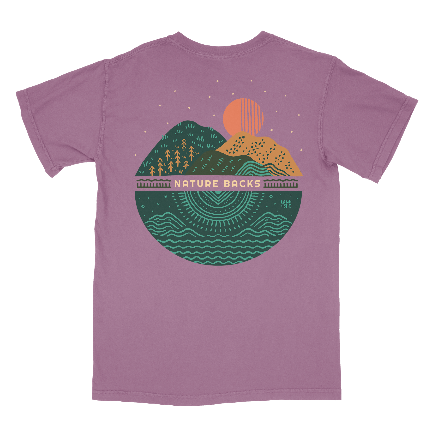 Nature Backs Comfort Colors Encompass Berry Short Sleeve T-Shirt | Nature-Inspired Design on Ultra-Soft Fabric