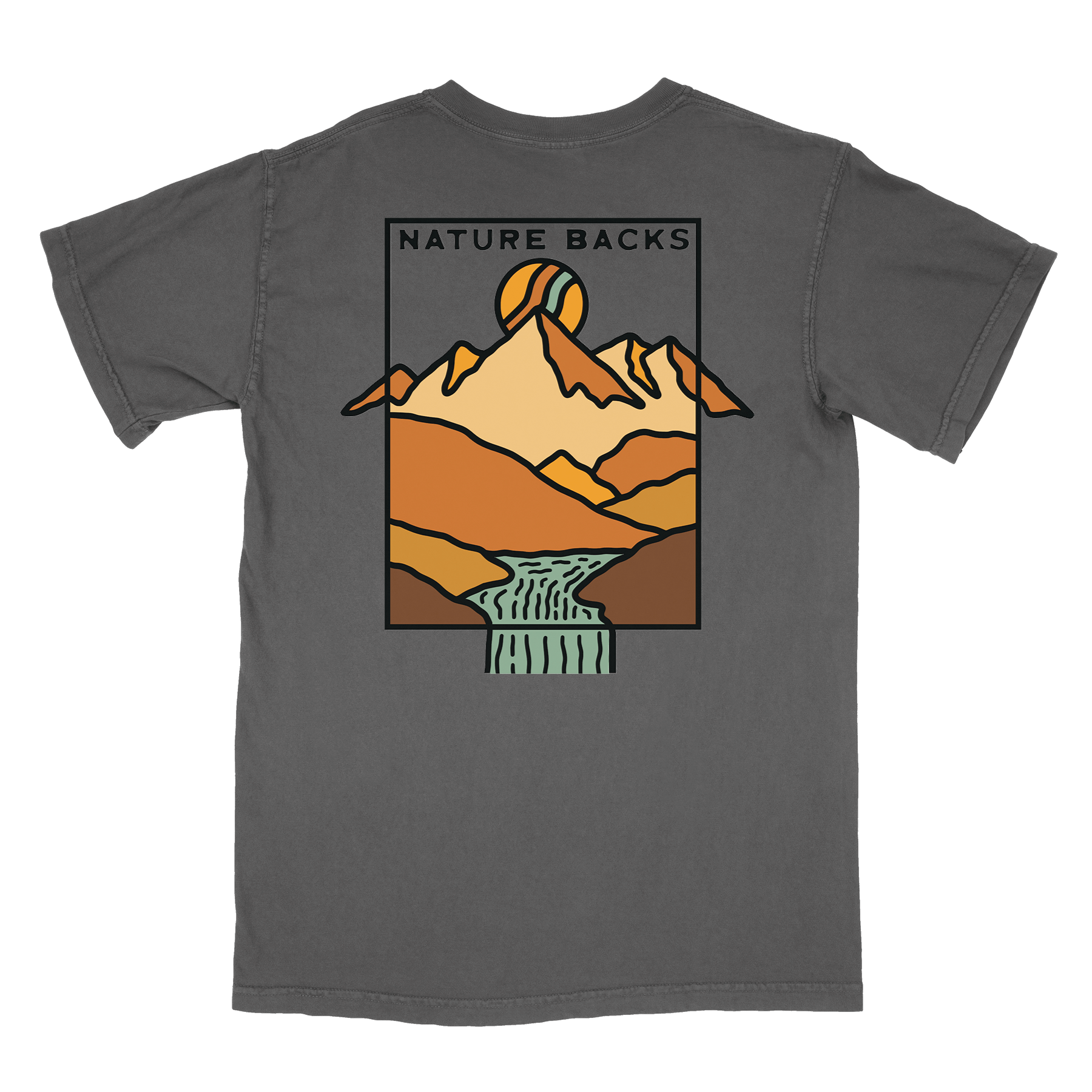 Nature Backs Comfort Colors Emerge Charcoal Short Sleeve T-Shirt | Nature-Inspired Design on Ultra-Soft Fabric