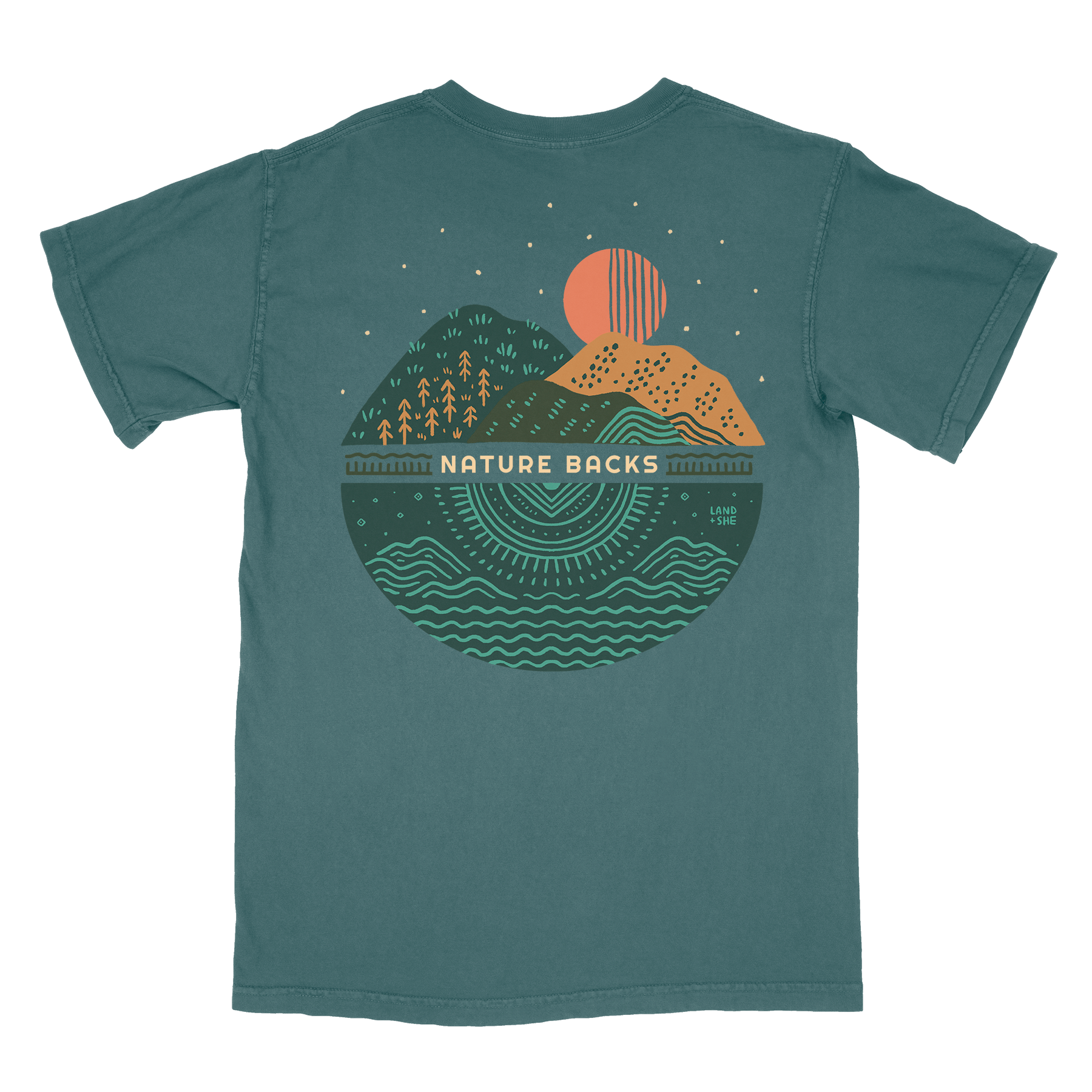 Nature Backs Comfort Colors Encompass Spruce Short Sleeve T-Shirt | Nature-Inspired Design on Ultra-Soft Fabric