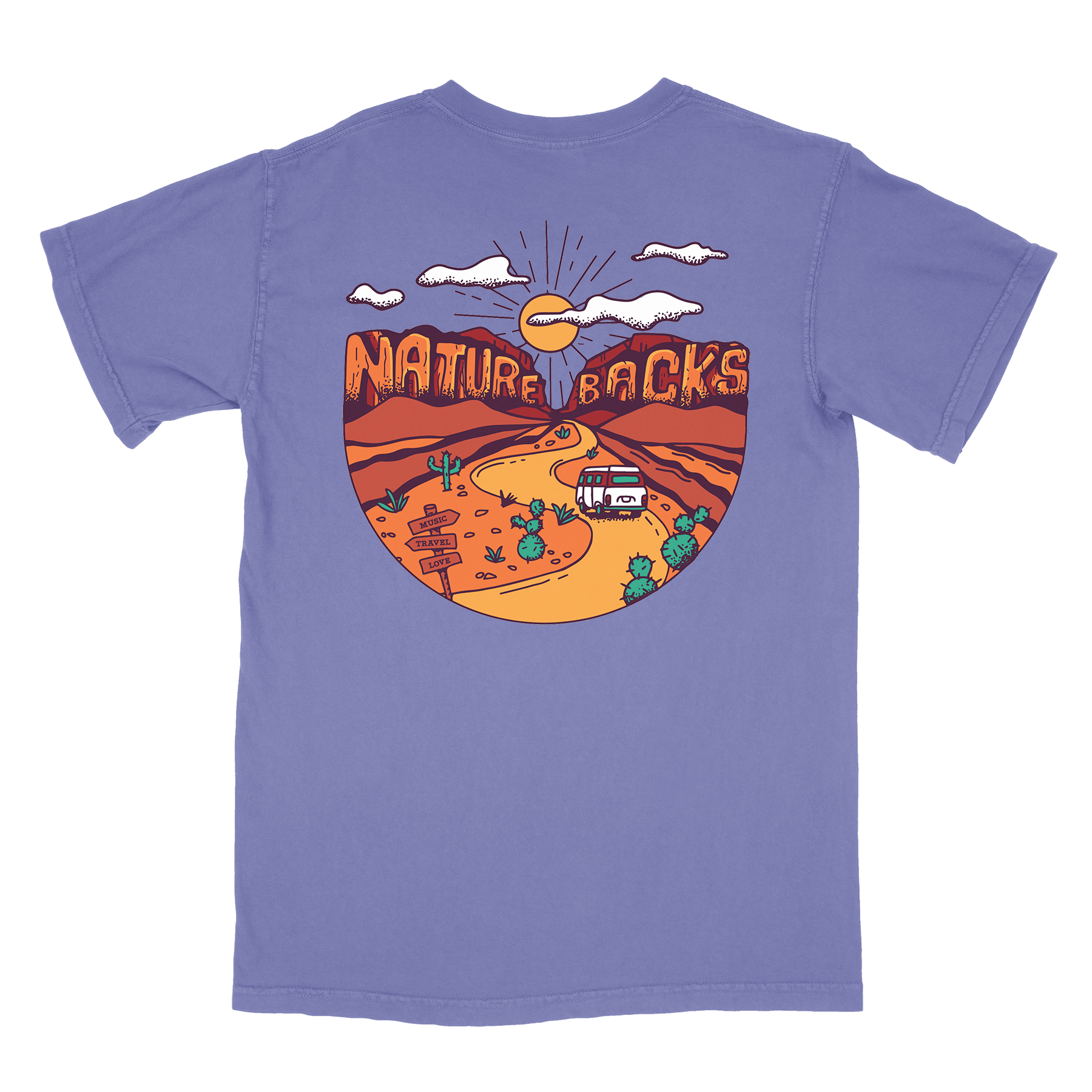 Nature Backs Comfort Colors Traveler Twilight Short Sleeve T-Shirt | Nature-Inspired Design on Ultra-Soft Fabric