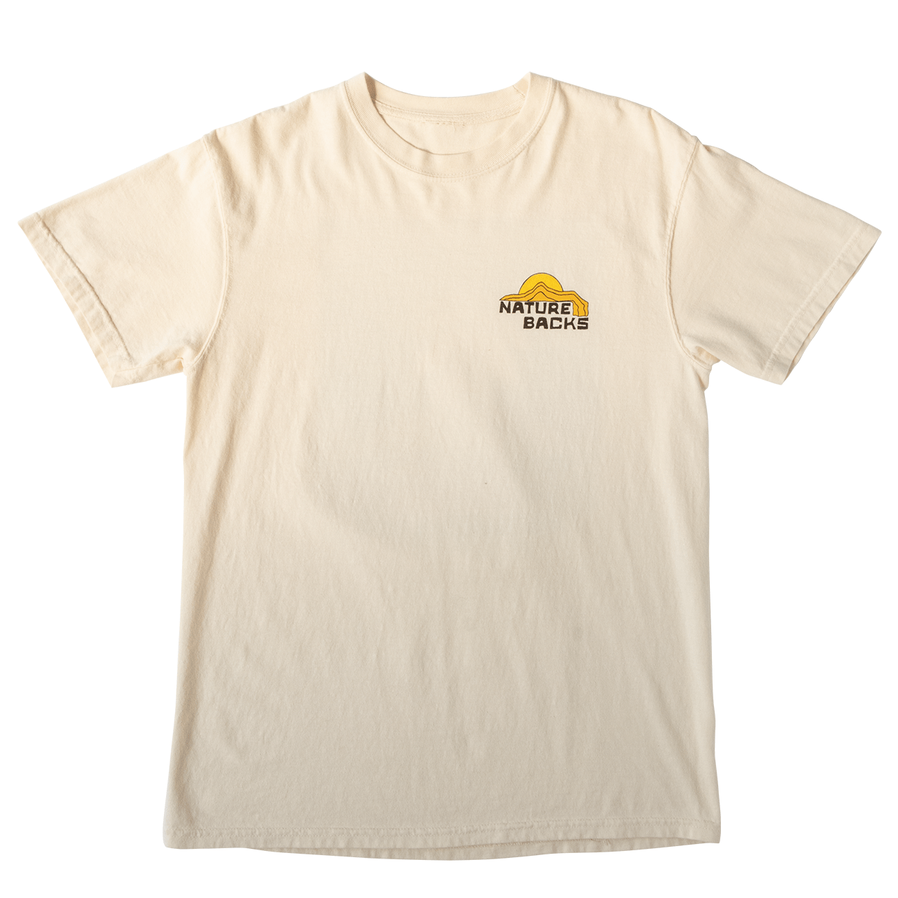 Nature Backs Limited Edition Short Sleeve 100% Organic Cotton T-Shirt | Limited Gradient Ivory Short Sleeve made with Eco-Friendly Fibers Sustainably made in the USA 