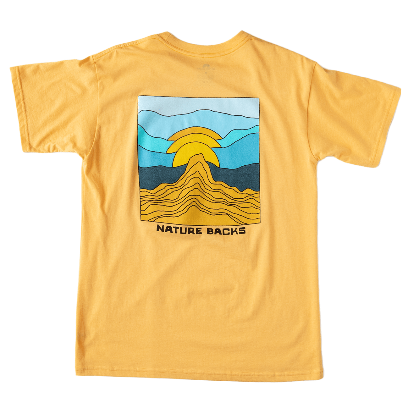 Nature Backs Limited Edition Short Sleeve 100% Organic Cotton T-Shirt | Limited Gradient Citrus Short Sleeve made with Eco-Friendly Fibers Sustainably made in the USA 