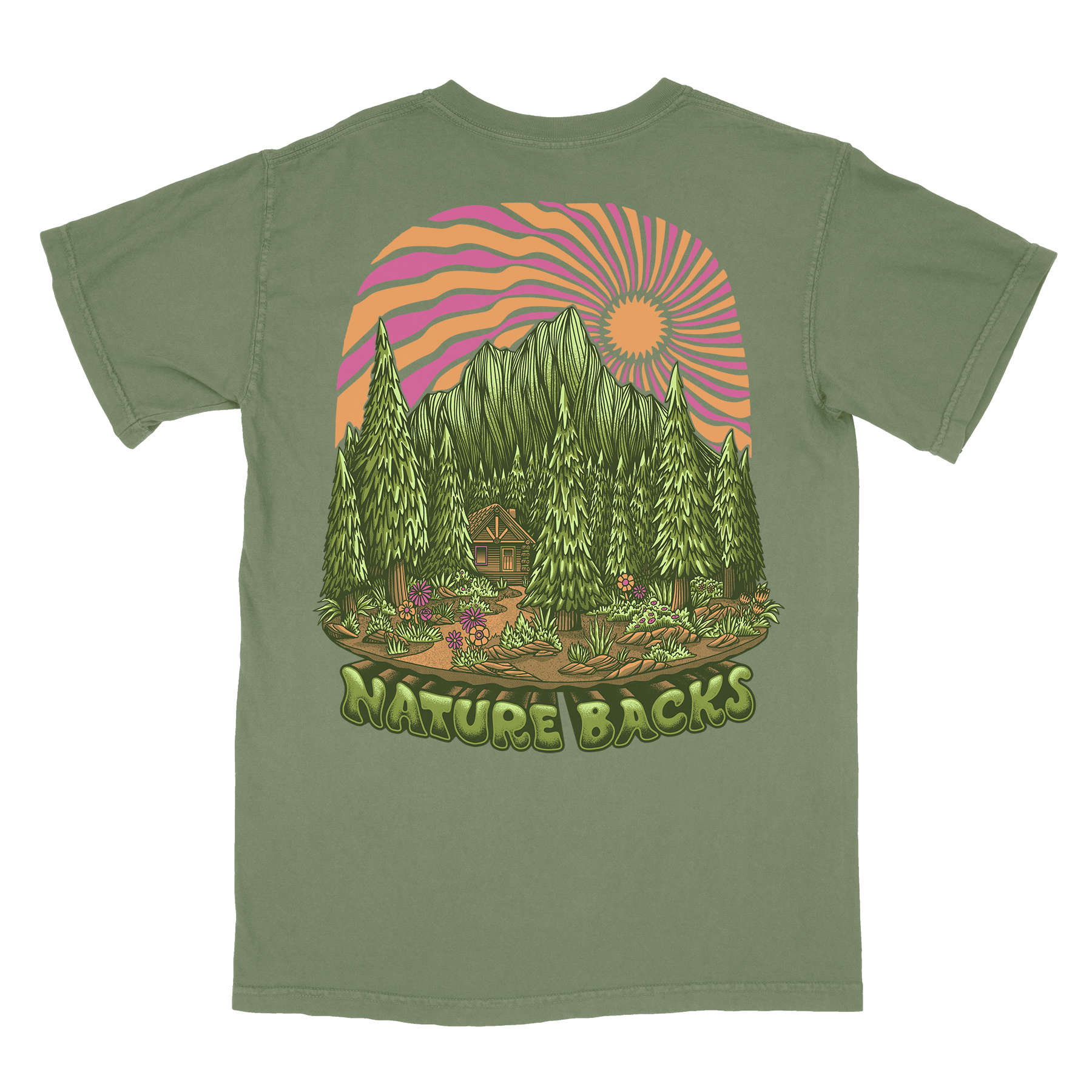 Nature Backs Comfort Colors Burst Hemp Short Sleeve T-Shirt | Nature-Inspired Design on Ultra-Soft Fabric