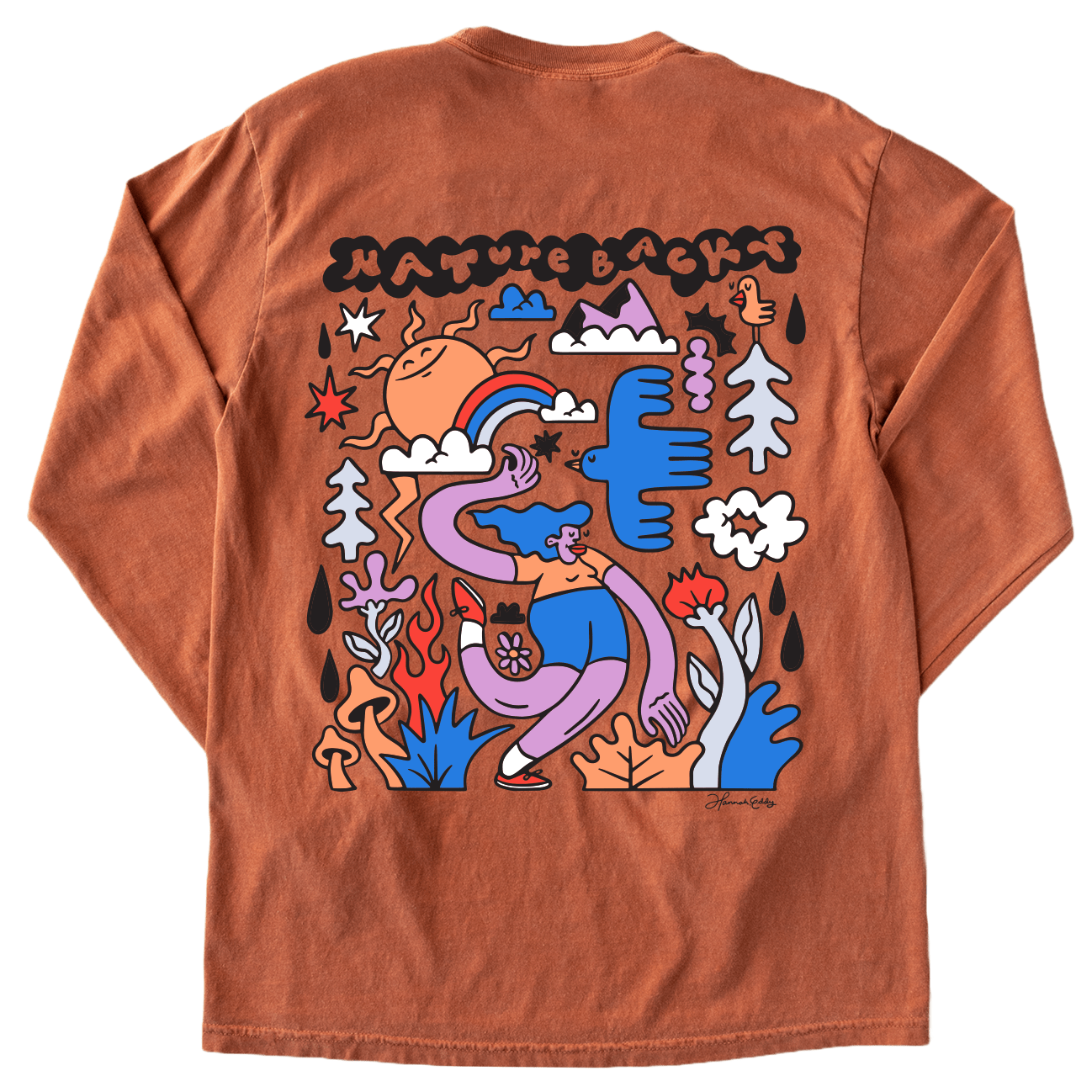 Nature Backs Limited Edition Long Sleeve 100% Organic Cotton T-Shirt | Limited Dreamer Harvest Long Sleeve made with Eco-Friendly Fibers Sustainably made in the USA 