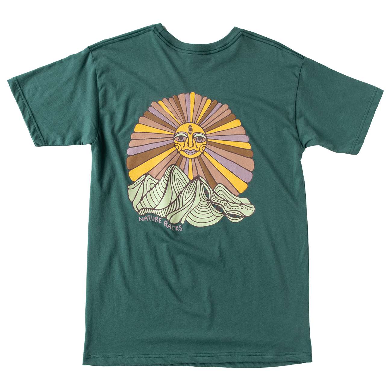 Nature Backs Limited Edition Short Sleeve 100% Organic Cotton T-Shirt | Limited Awaken Spruce Short Sleeve made with Eco-Friendly Fibers Sustainably made in the USA 