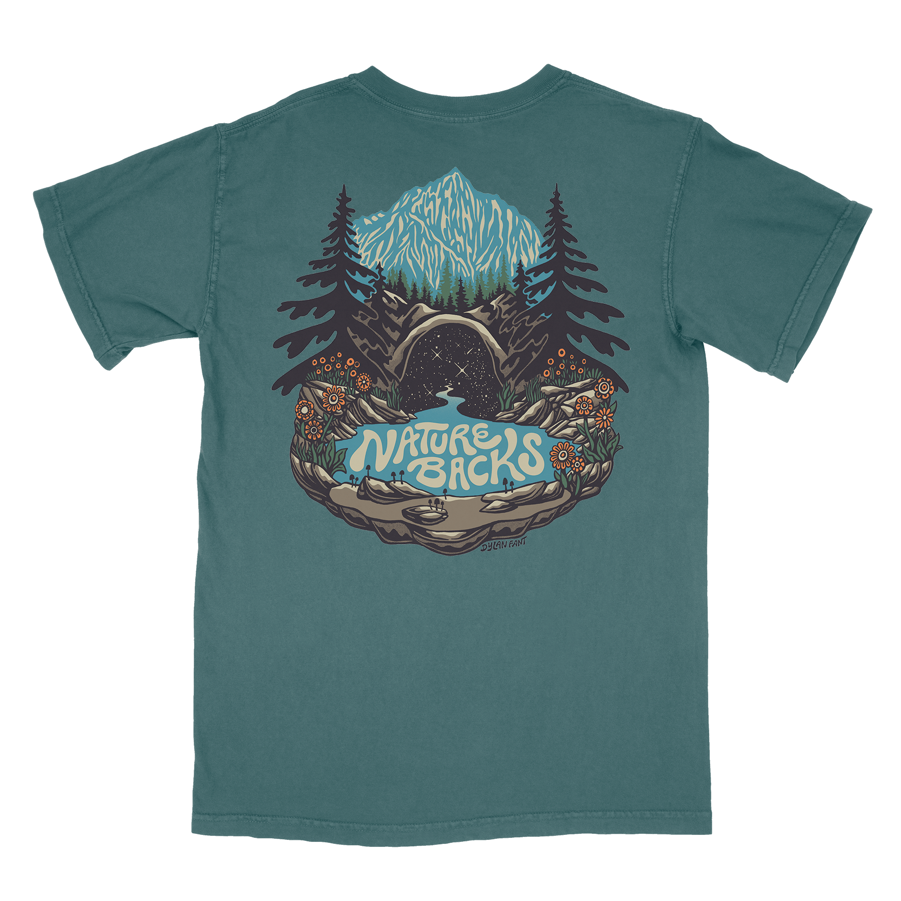 Nature Backs Comfort Colors Mystic Spruce Short Sleeve T-Shirt | Nature-Inspired Design on Ultra-Soft Fabric