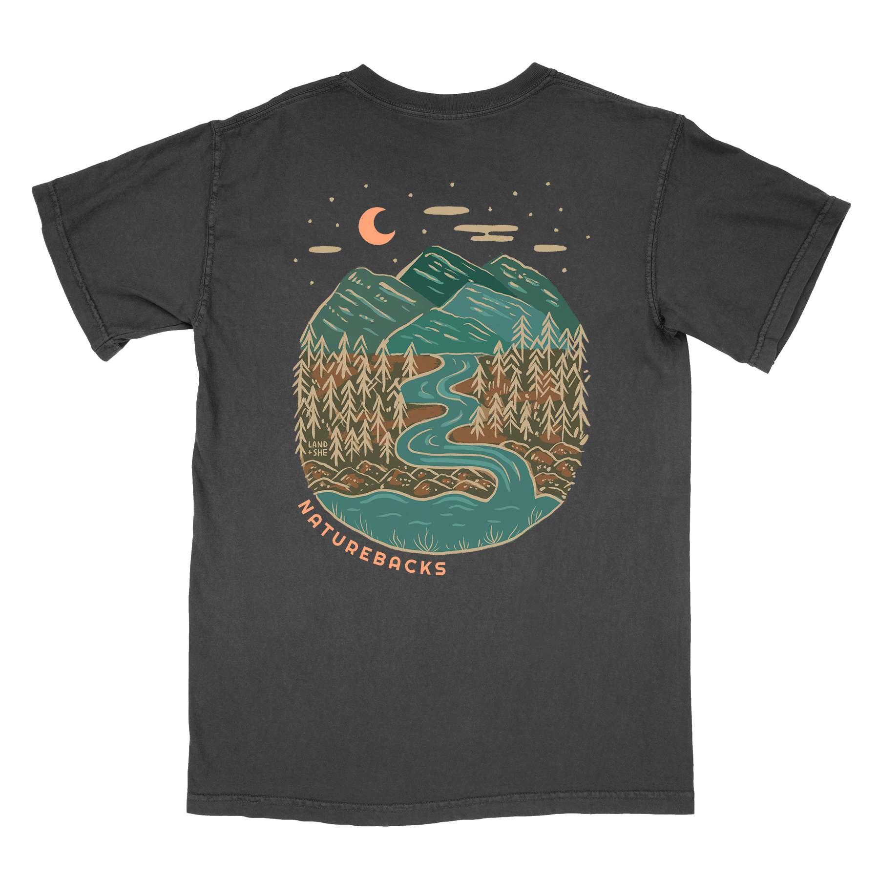 Nature Backs Comfort Colors Evergreen Black Short Sleeve T-Shirt | Nature-Inspired Design on Ultra-Soft Fabric