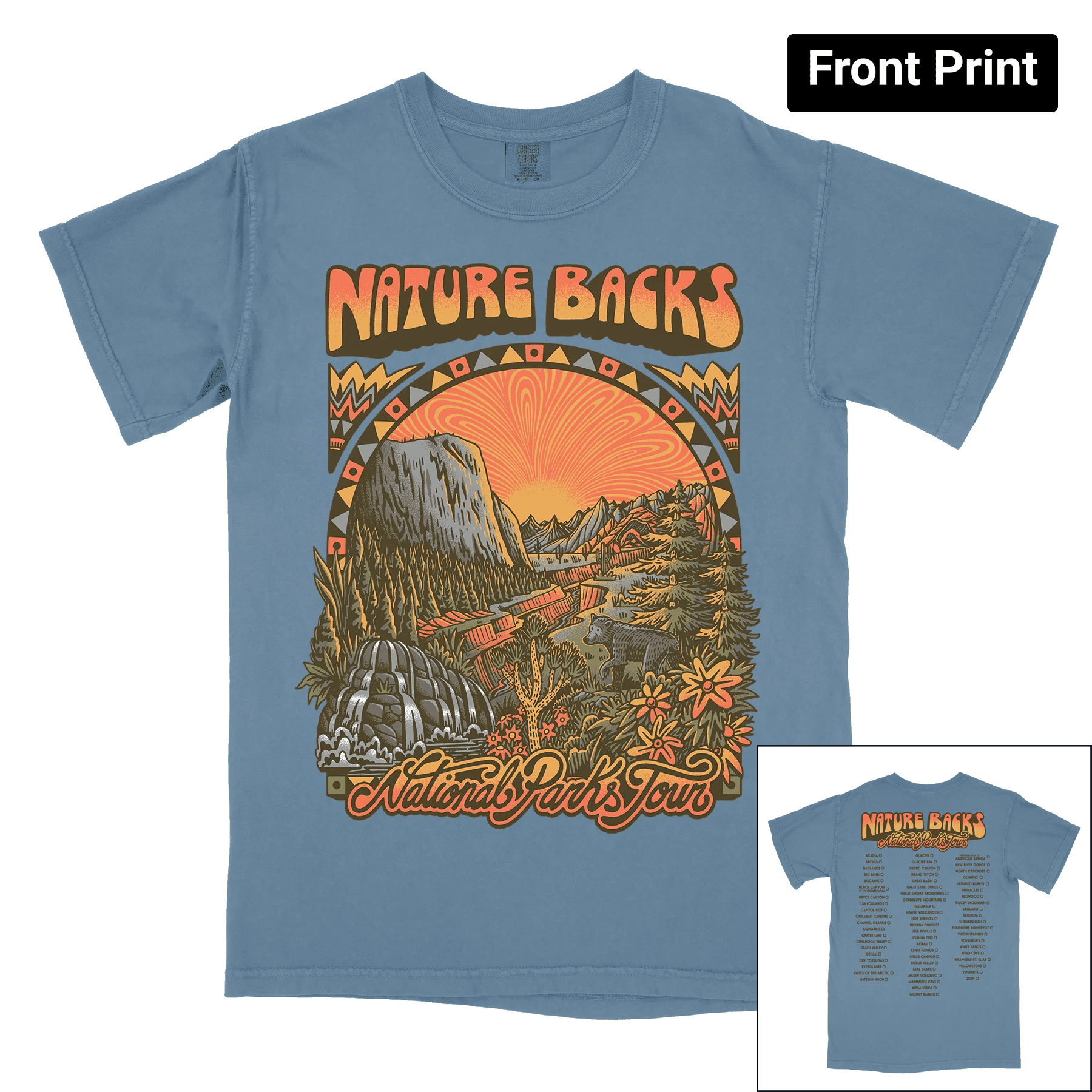 National Parks Tour (Fog) - Front Print