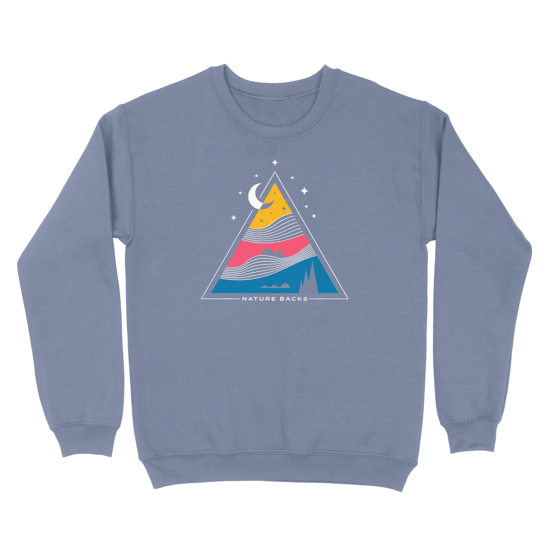 Nature Backs Comfort Wash Nocturnal Sky Crewneck | Nature-Inspired Design on Ultra-Soft Fabric