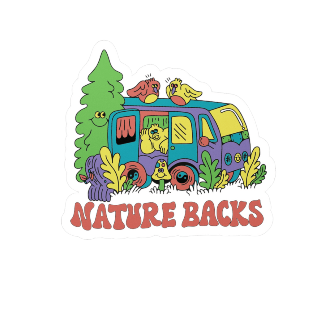 Nature Backs Adventure Stickers | Happy Days Design Nature Inspired Vinyl Cut Sticker with Weather Resistant properties to Limit Fading