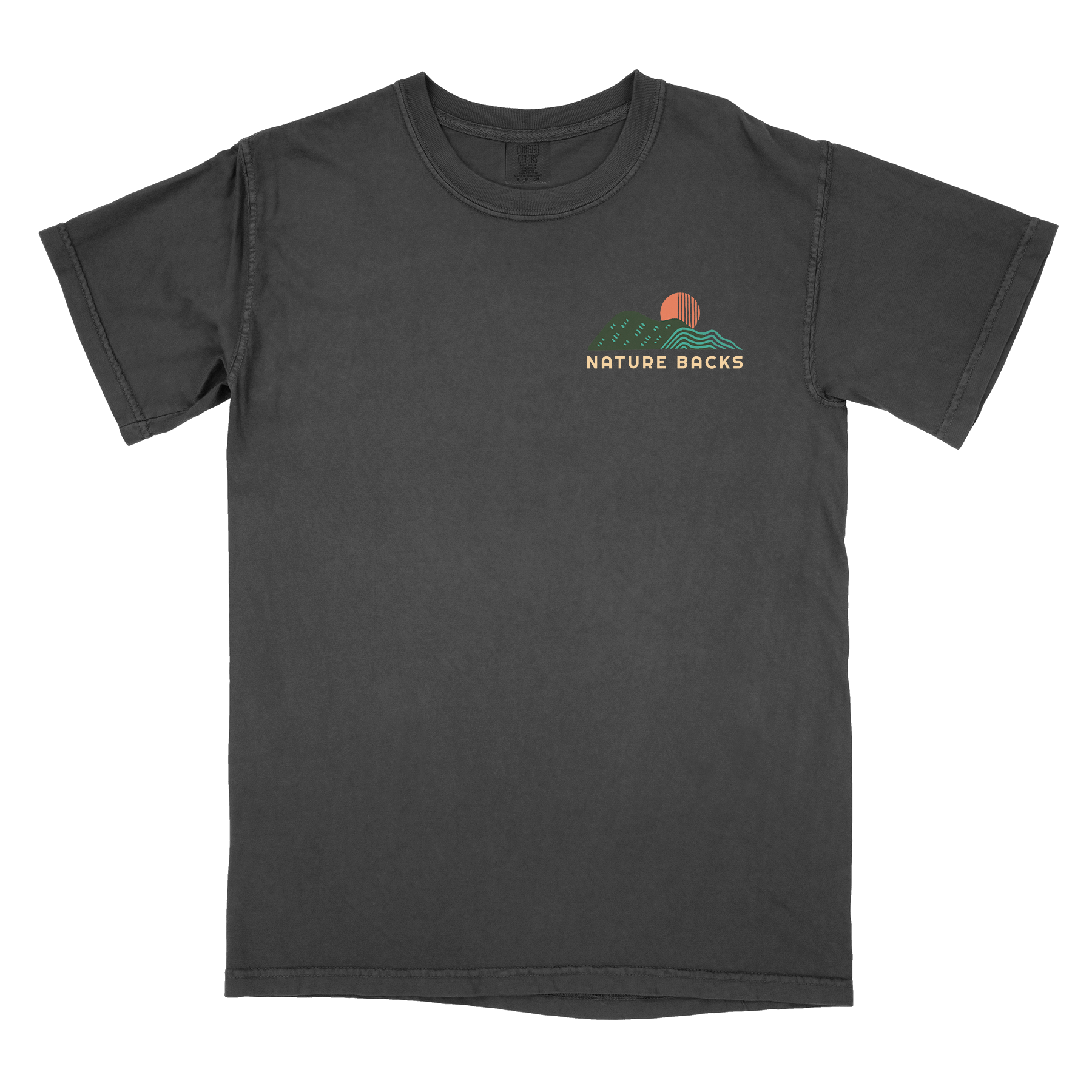 Nature Backs Comfort Colors Encompass Black Short Sleeve T-Shirt | Nature-Inspired Design on Ultra-Soft Fabric