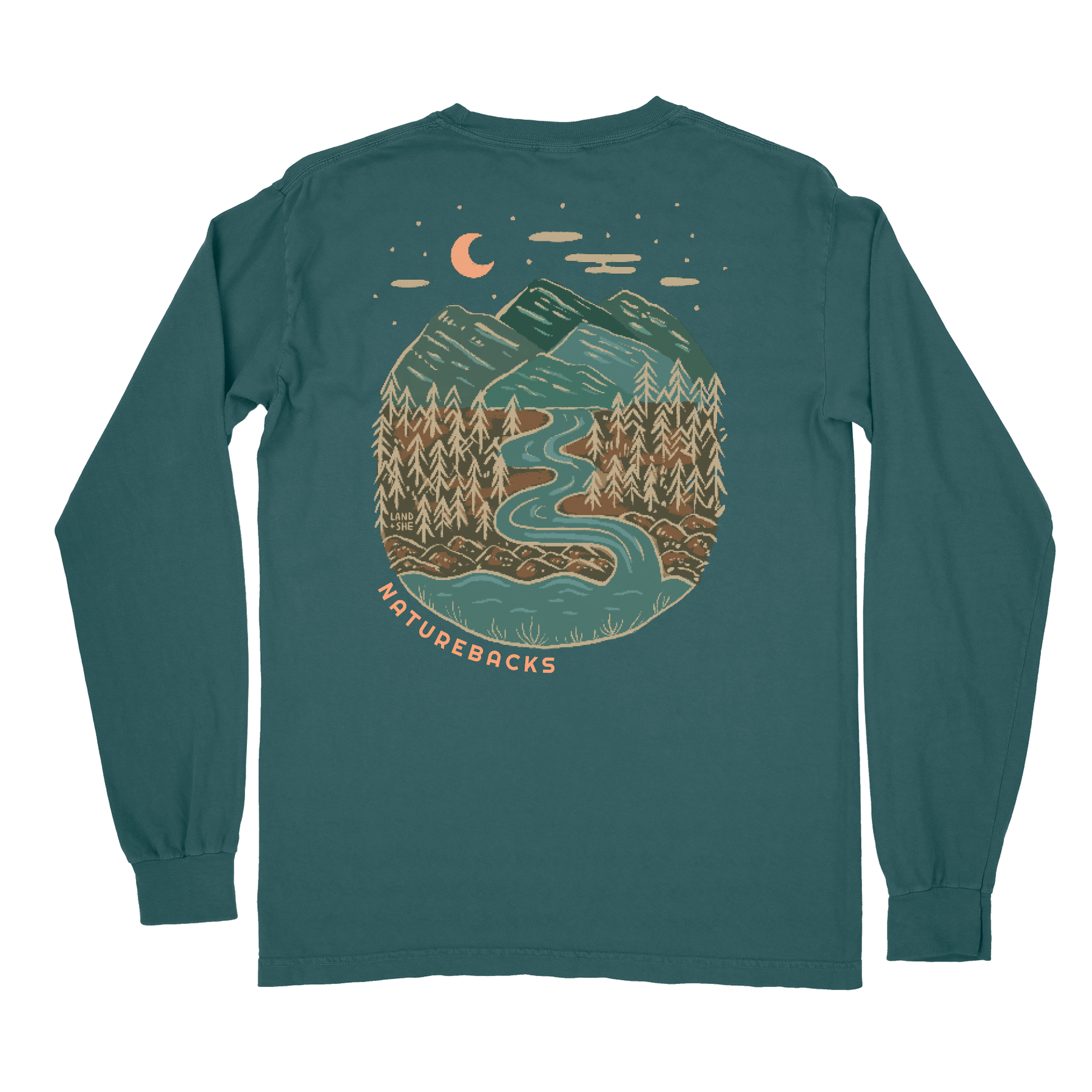 Nature Backs Comfort Colors Evergreen Spruce Long Sleeve T-Shirt | Nature-Inspired Design on Ultra-Soft Fabric