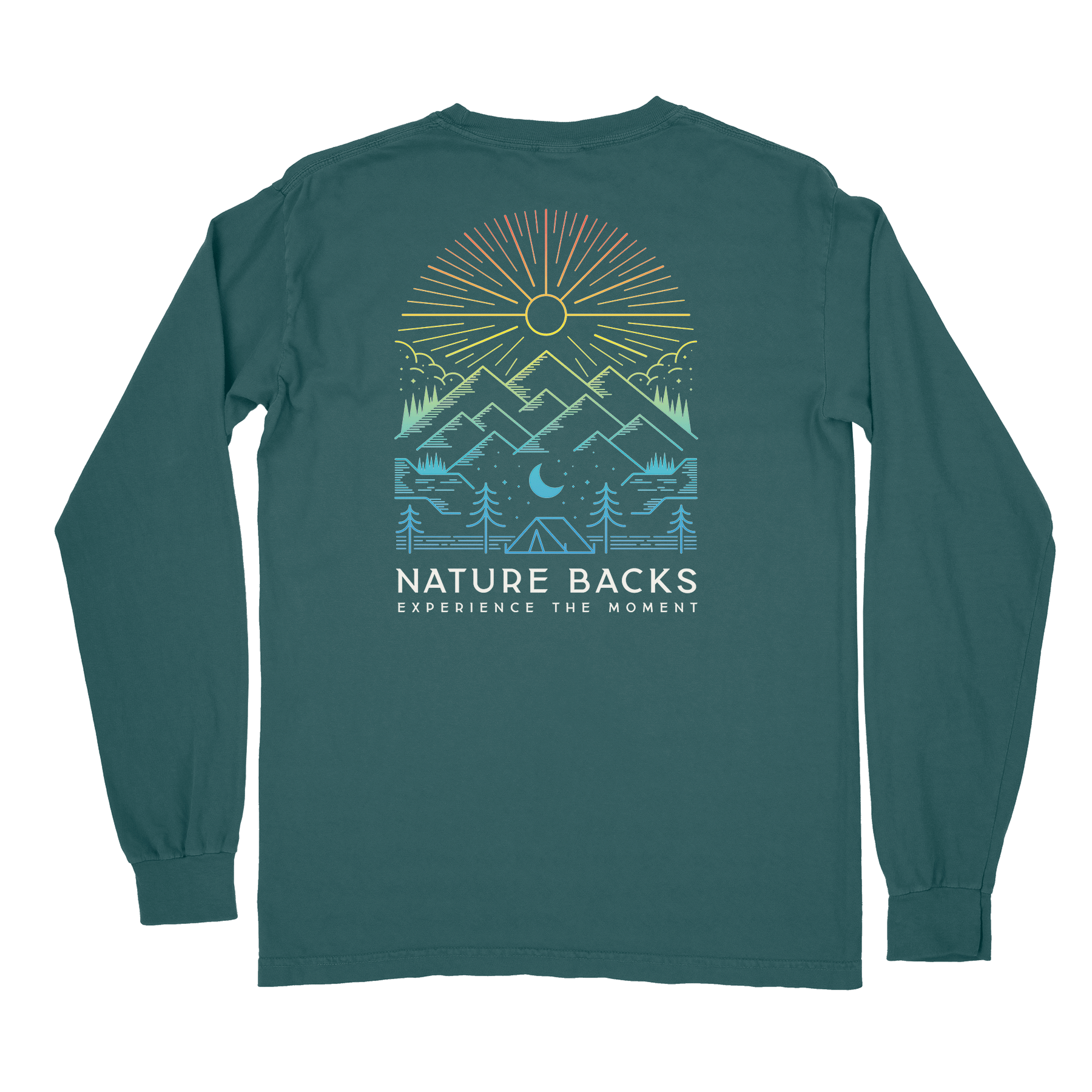 Nature Backs Comfort Colors Daybreak Spruce Long Sleeve T-Shirt | Nature-Inspired Design on Ultra-Soft Fabric