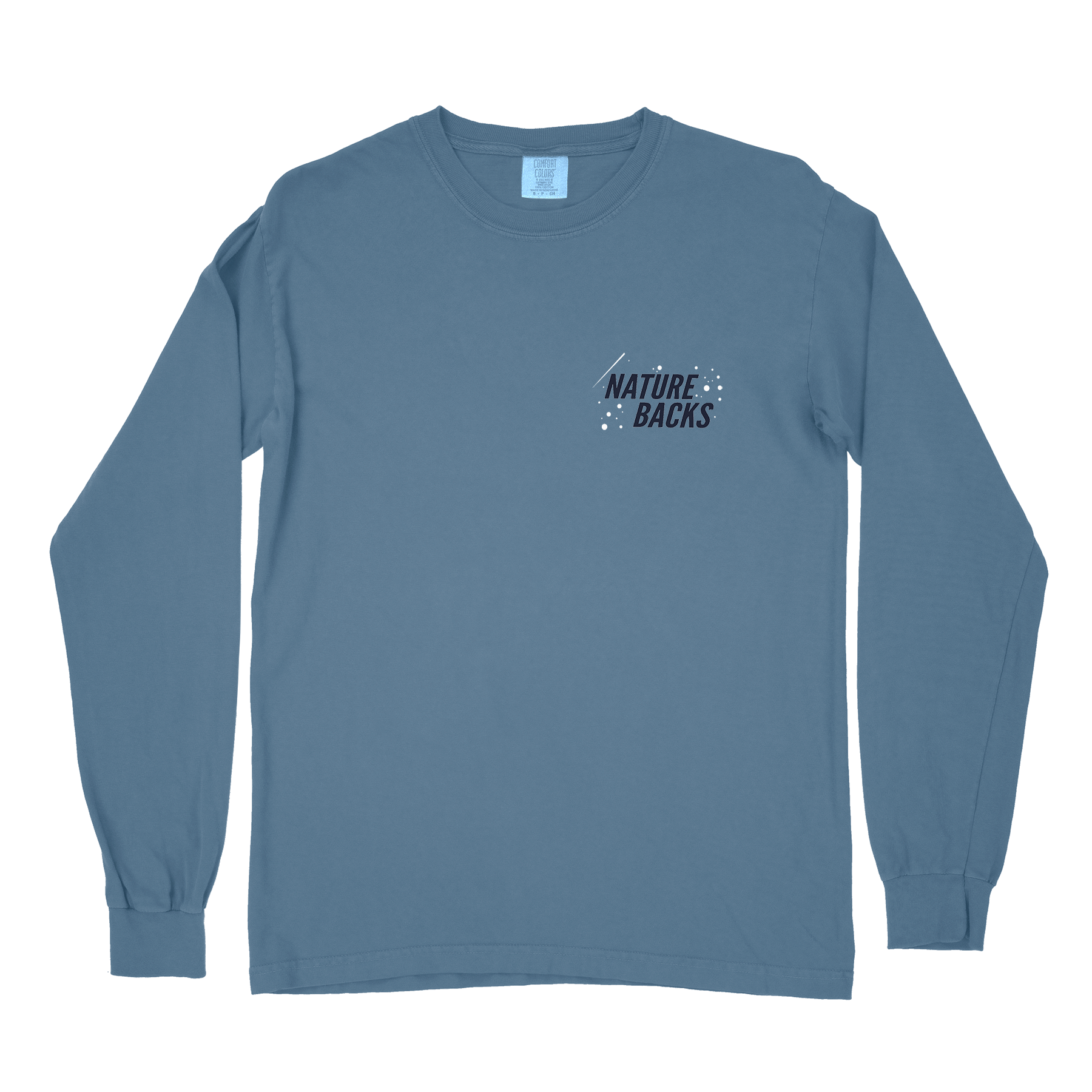 Nature Backs Comfort Colors Moon Phase Fog Long Sleeve T-Shirt | Nature-Inspired Design on Ultra-Soft Fabric