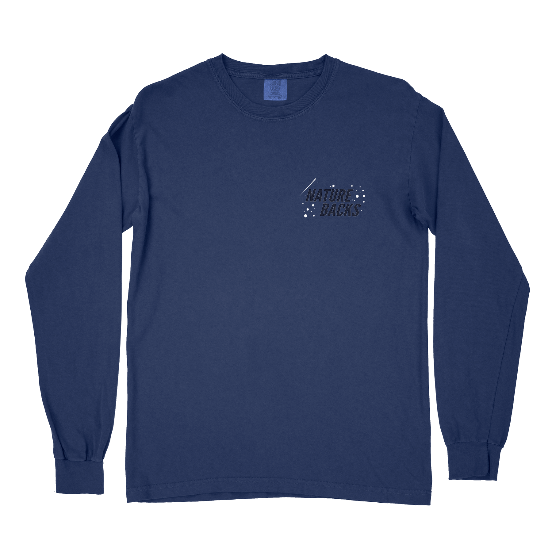 Nature Backs Comfort Colors Moon Phase Navy Long Sleeve T-Shirt | Nature-Inspired Design on Ultra-Soft Fabric