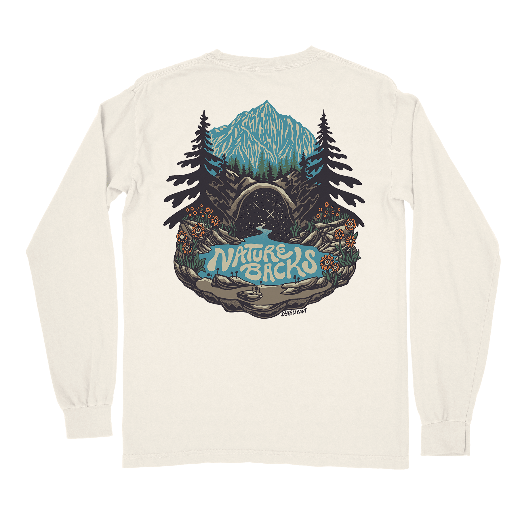 Nature Backs Comfort Colors Mystic Natural Long Sleeve T-Shirt | Nature-Inspired Design on Ultra-Soft Fabric