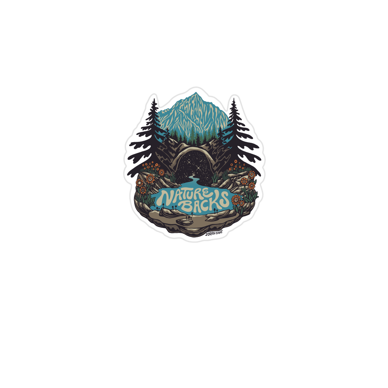 Nature Backs Adventure Stickers | Mystic Design Mountain Themed Sticker with Weather Resistant properties to Limit Fading 