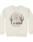 Nature Backs Comfort Wash Saguaro Ivory Crewneck | Nature-Inspired Design on Ultra-Soft Fabric