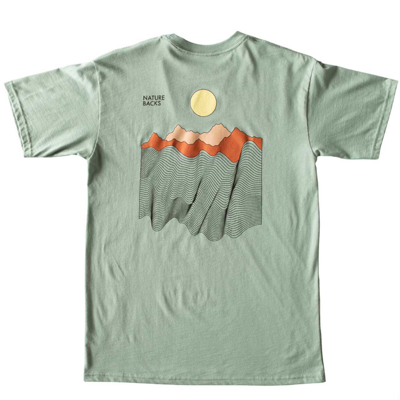 Nature Backs Limited Edition Short Sleeve 100% Organic Cotton T-Shirt | Limited Ebb and Flow Bay Short Sleeve made with Eco-Friendly Fibers Sustainably made in the USA 