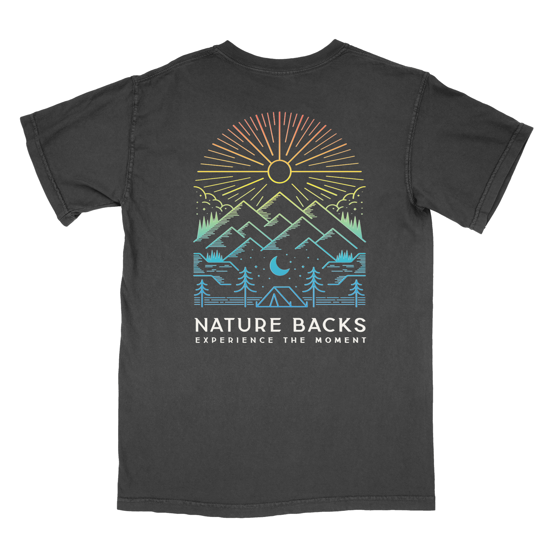 Nature Backs Comfort Colors Daybreak Black Short Sleeve T-Shirt | Nature-Inspired Design on Ultra-Soft Fabric