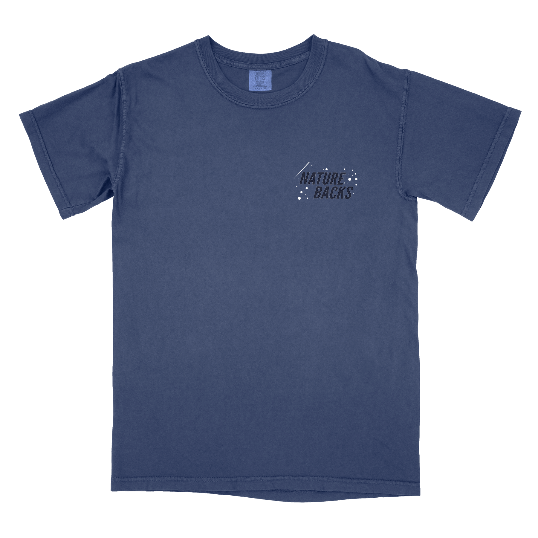 Nature Backs Comfort Colors Moon Phase Navy Short Sleeve T-Shirt | Nature-Inspired Design on Ultra-Soft Fabric