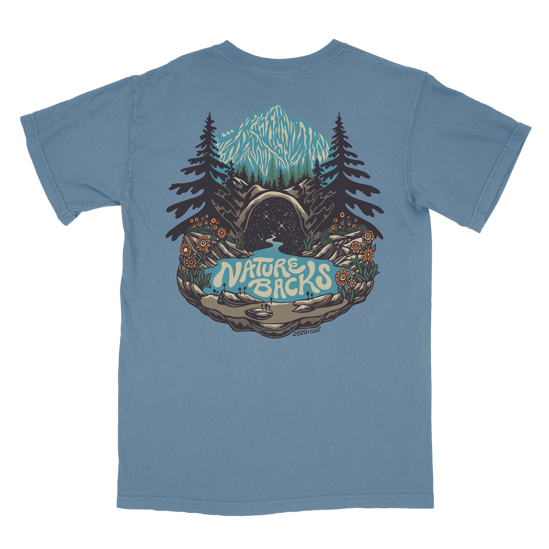 Nature Backs Comfort Colors Mystic Fog Short Sleeve T-Shirt | Nature-Inspired Design on Ultra-Soft Fabric