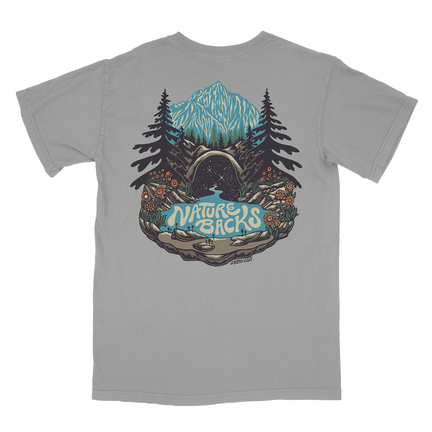 Nature Backs Comfort Colors Mystic Slate Short Sleeve T-Shirt | Nature-Inspired Design on Ultra-Soft Fabric