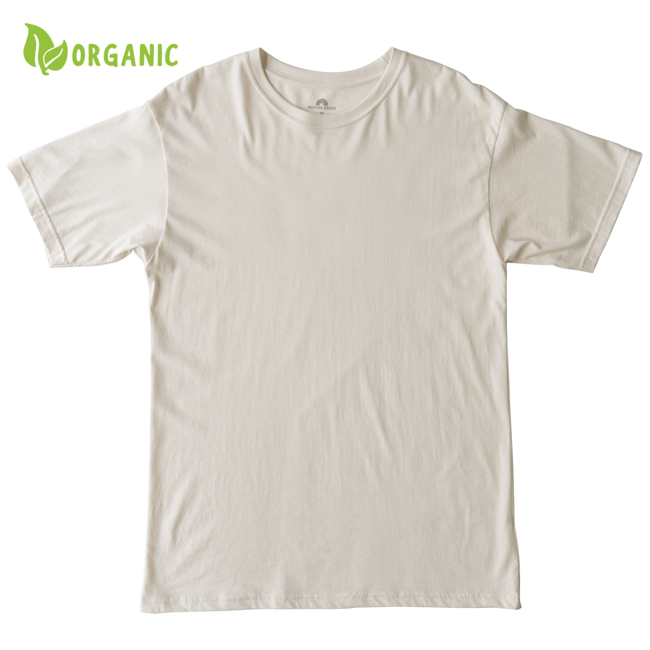 Nature Backs Short Sleeve 100% Organic Cotton T-Shirt | Minimalist Natural Short Sleeve made with Eco-Friendly Fibers Sustainably made in the USA 