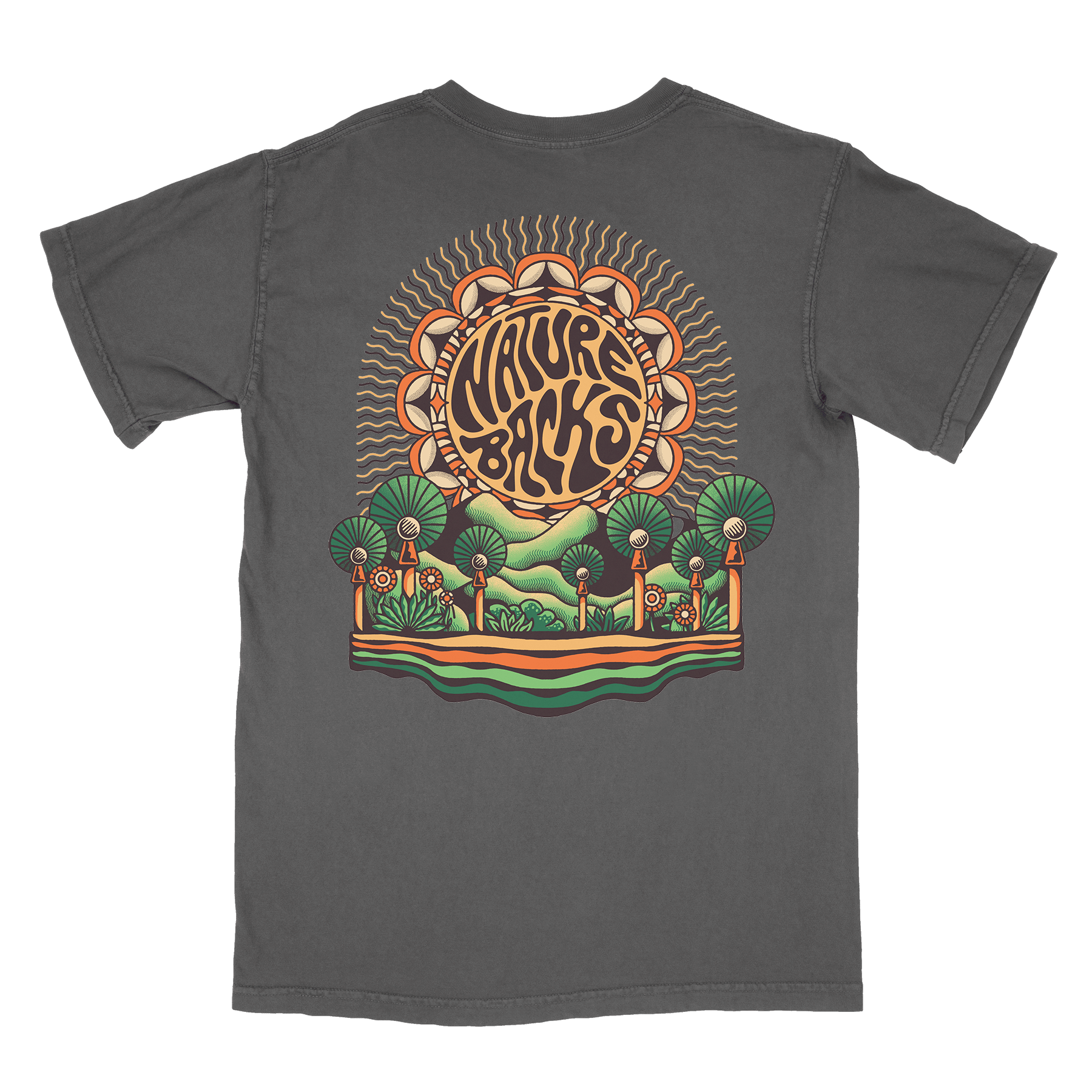 Nature Backs Comfort Colors Vibrance Charcoal Short Sleeve T-Shirt | Nature-Inspired Design on Ultra-Soft Fabric