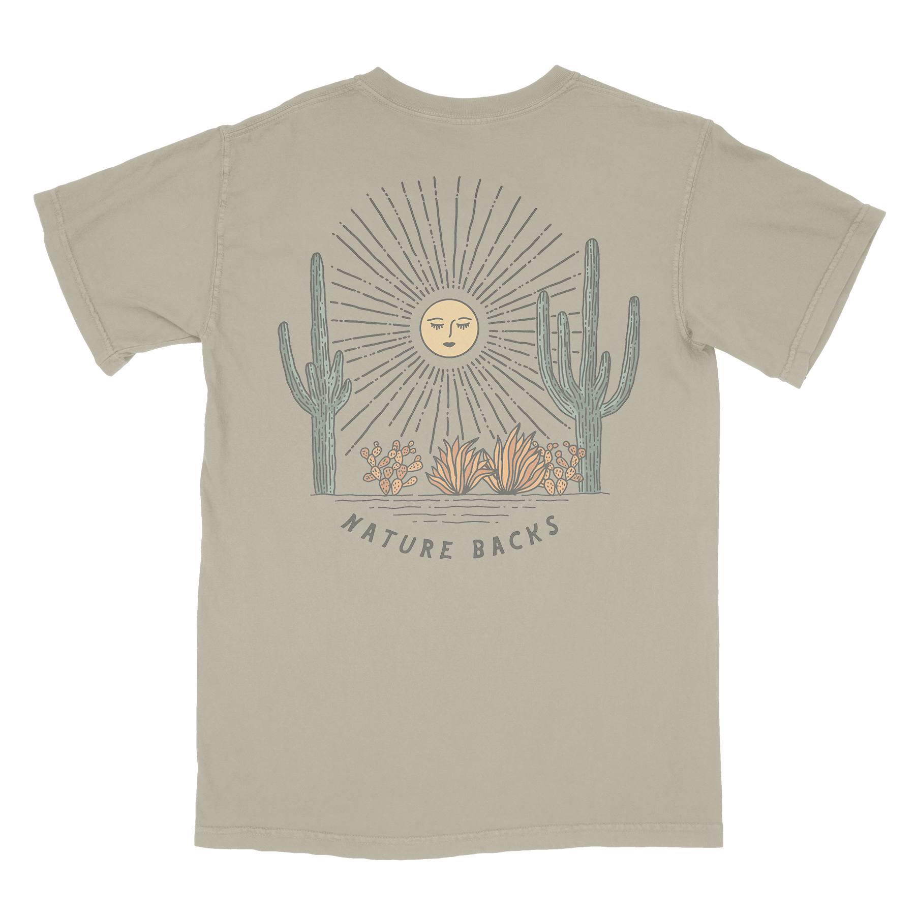 Nature Backs Comfort Colors Saguaro Sandstone Short Sleeve T-Shirt | Nature-Inspired Design on Ultra-Soft Fabric