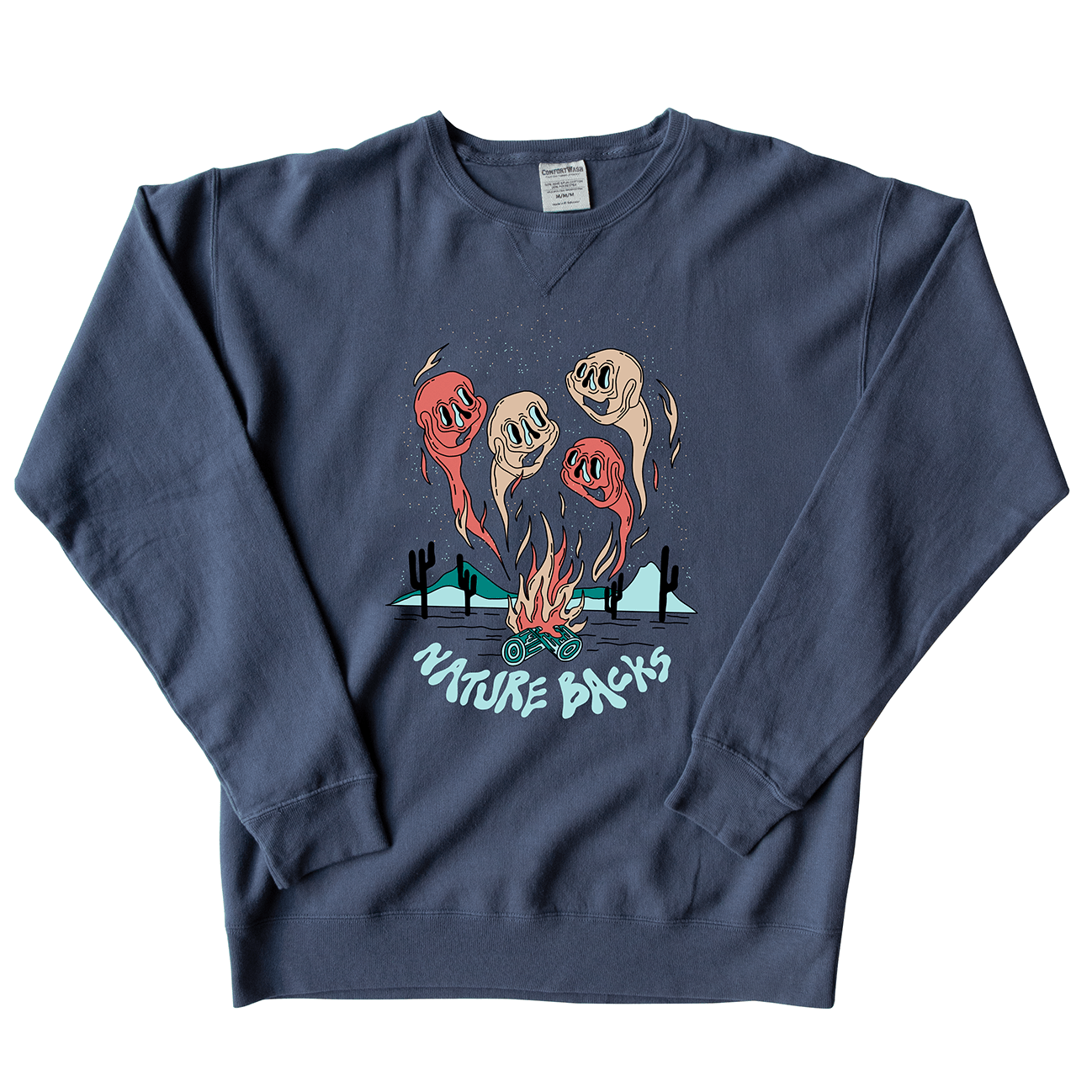 Nature Backs Limited Edition Crewneck | Limited Spark Navy Crewneck made Nature-Inspired Design on Ultra-Soft Fabric