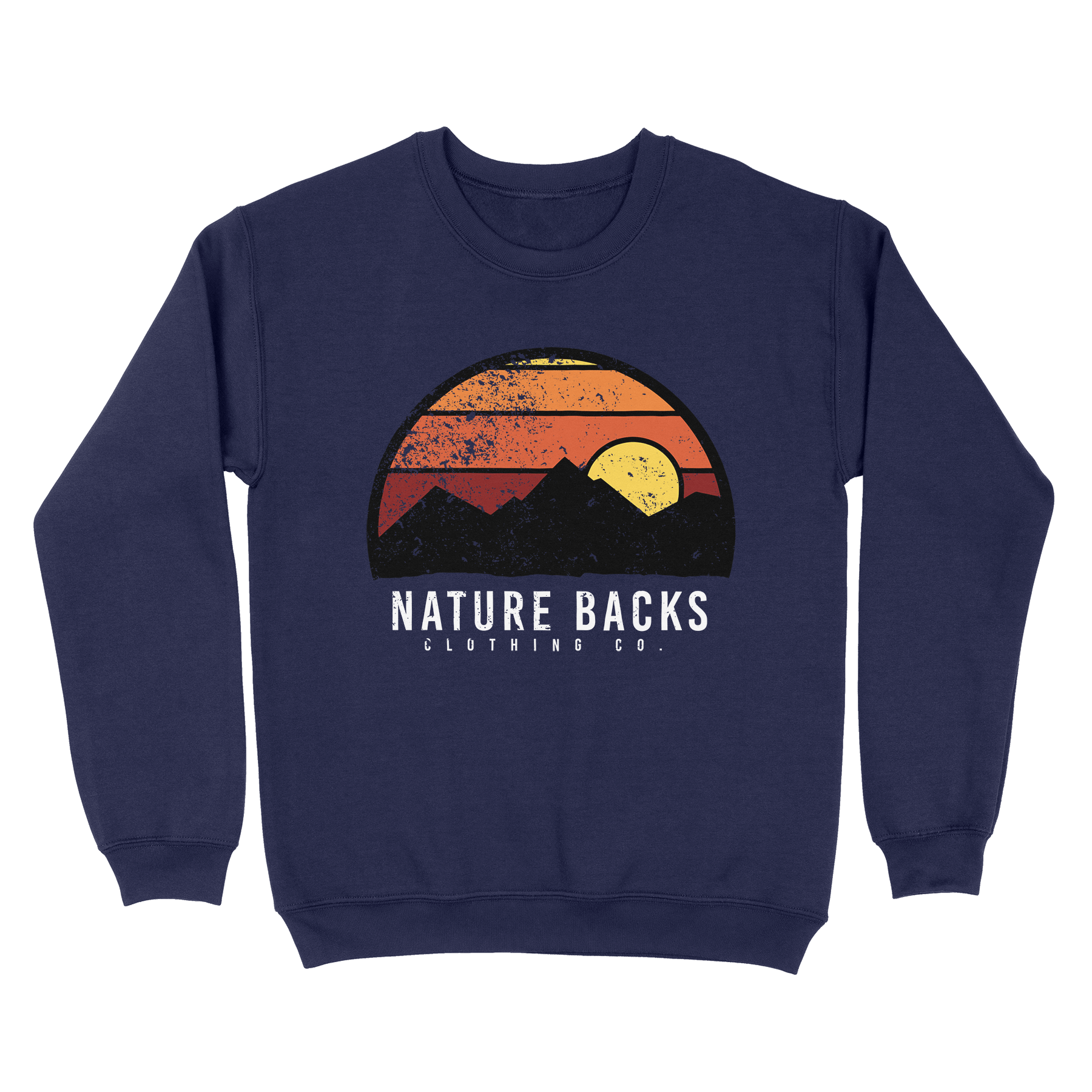 Nature Backs Gildan Dusk Navy Crewneck | Nature-Inspired Design on Ultra-Soft Fabric