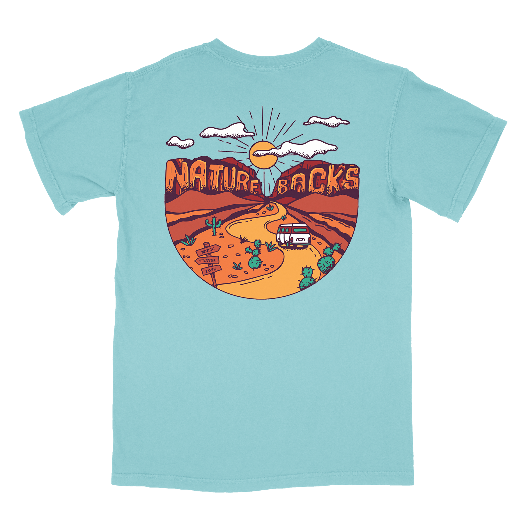 Nature Backs Comfort Colors Traveler Chalky Mint  Short Sleeve T-Shirt | Nature-Inspired Design on Ultra-Soft Fabric