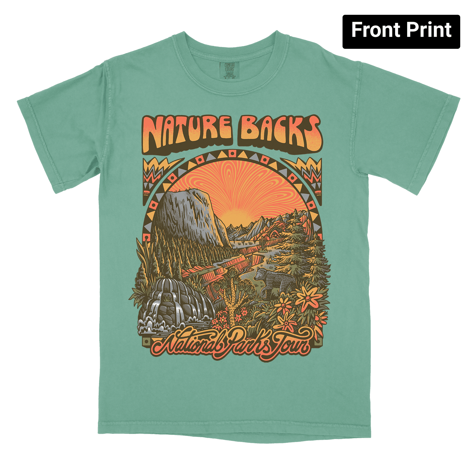 National Parks Tour (Jade) - Front Print