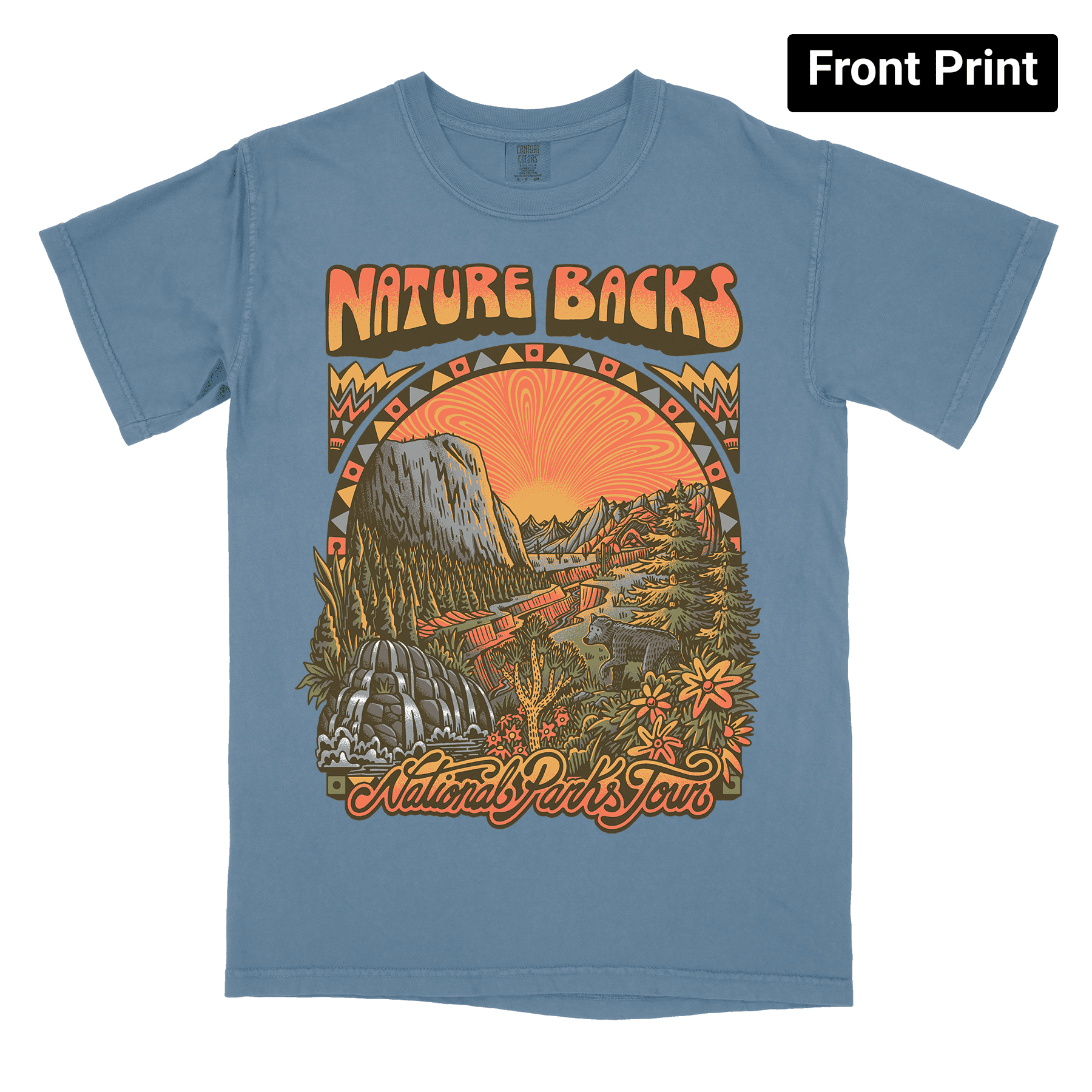 National Parks Tour (Fog) - Front Print