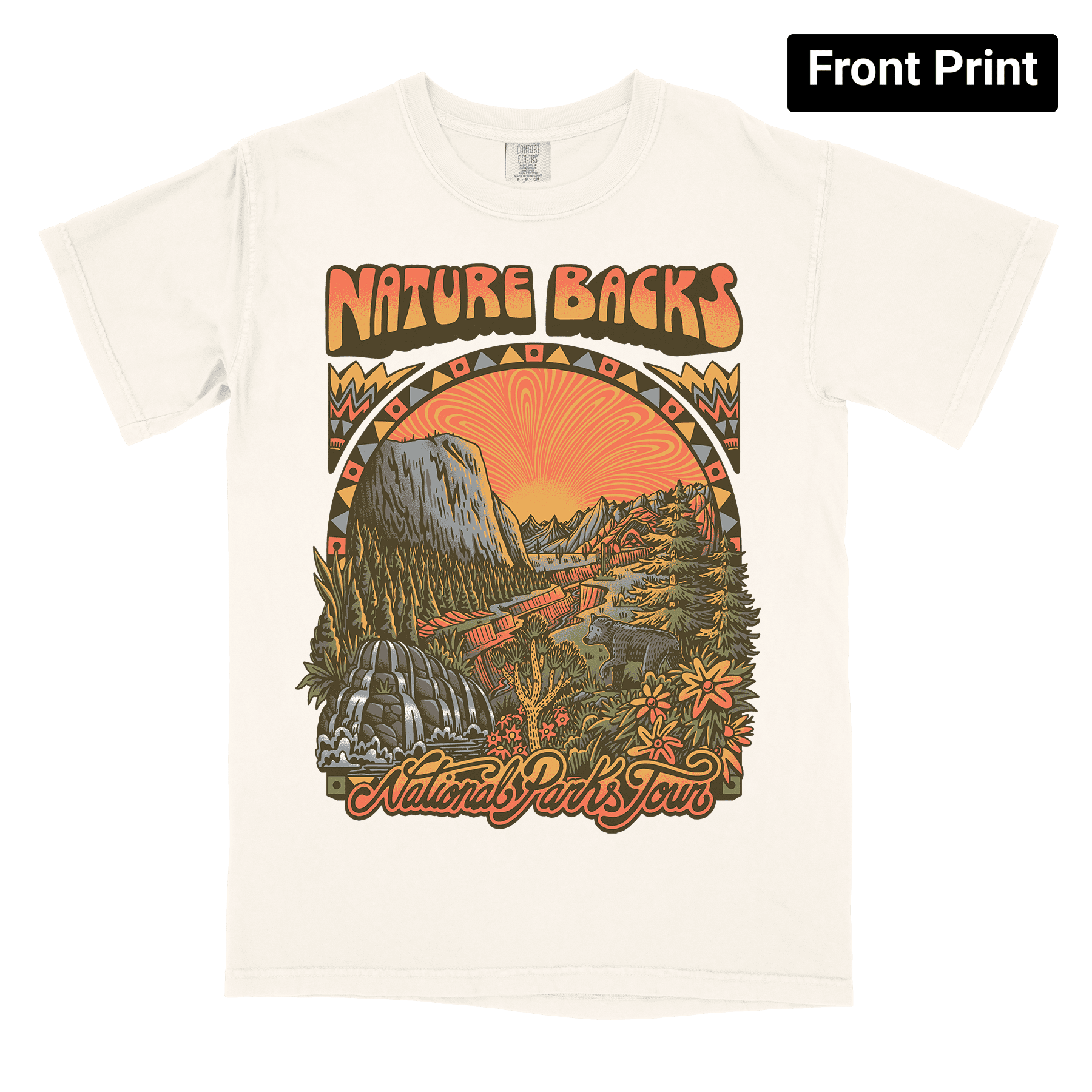 National Parks Tour (Natural) - Front Print