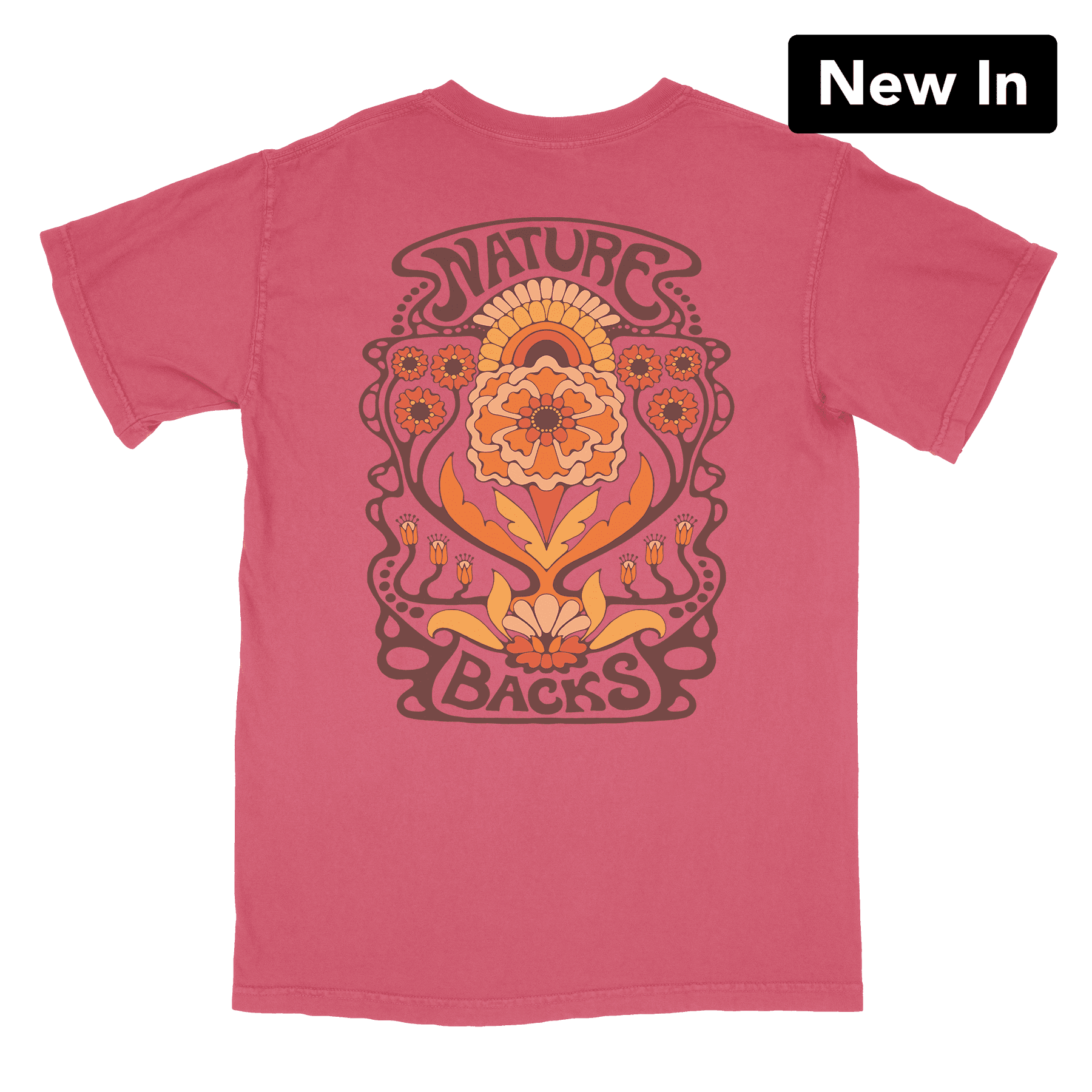 Nature Backs Comfort Colors Blossom Brick Short Sleeve T-Shirt | Nature-Inspired Design on Ultra-Soft Fabric