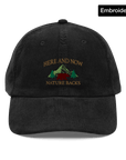 Here and Now Embroidered Corduroy Cap