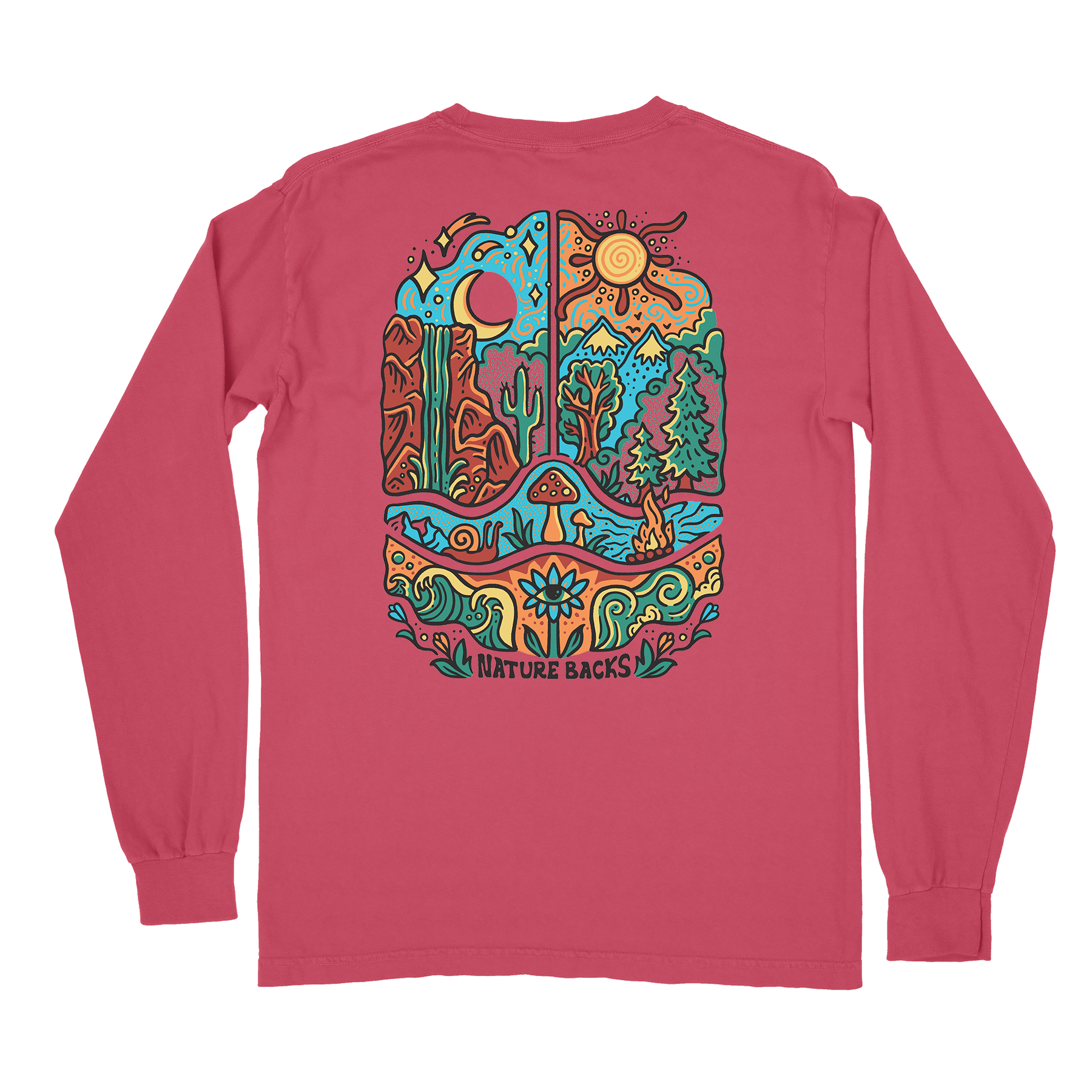 Nature Backs Comfort Colors Enchanted Brick Long Sleeve T-Shirt | Nature-Inspired Design on Ultra-Soft Fabric