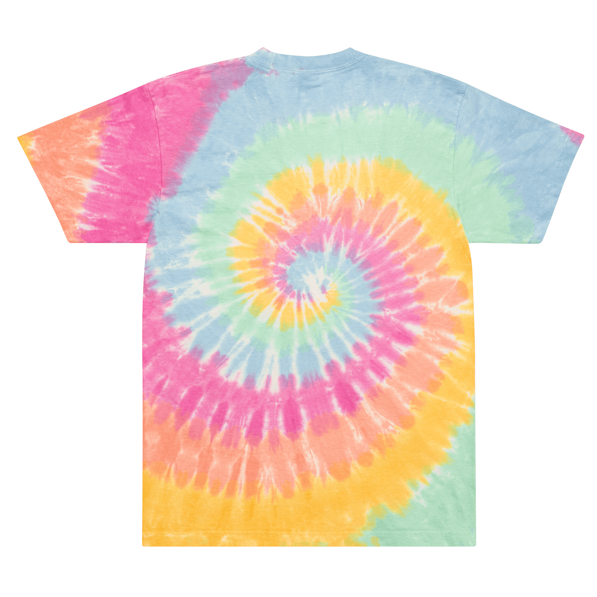 Rainbow Embroidered - Oversized Tie Dye