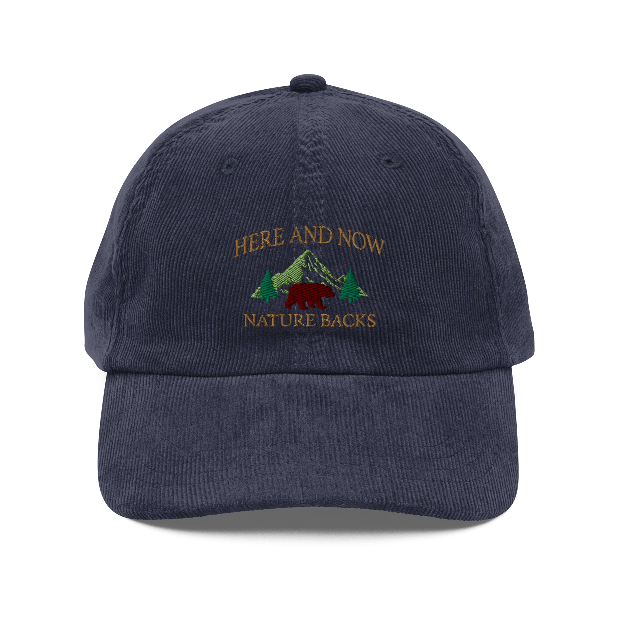 Here and Now Embroidered Corduroy Cap